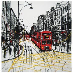 Art Paul Kenton Bus Stop Blues Olio su tela firmato in edizione limitata