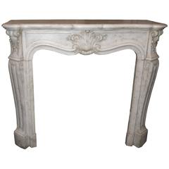 Antique Carrara
s Marble Fireplace Mantel