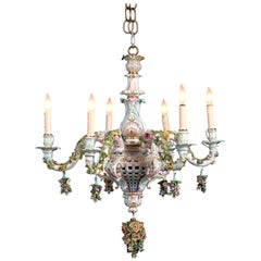 Meissen Porcelain Six-Light Rococo Style Chandelier