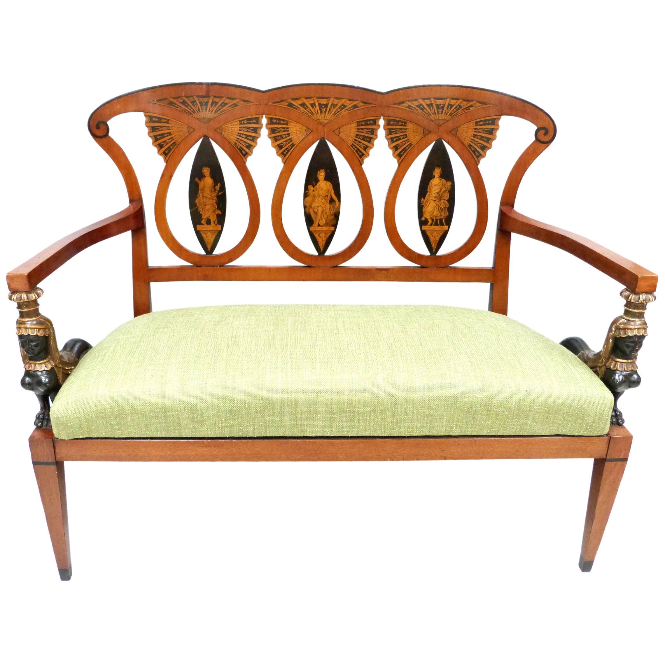 19th Century Continental Two-Seat Sofa For Sale