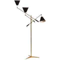 Rare Brass Triennale Floor Lamp by Angelo Lelli for Arredoluce
