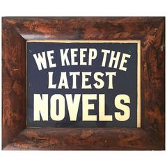 "We Keep the Latest Novels" Advertising Sign