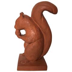 Terra Cotta Squirrel Sculpture 6