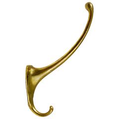 Adolf Loos Art Nouveau Brass Wall Hook, Werkstätte Hagenauer, Austria, 1910