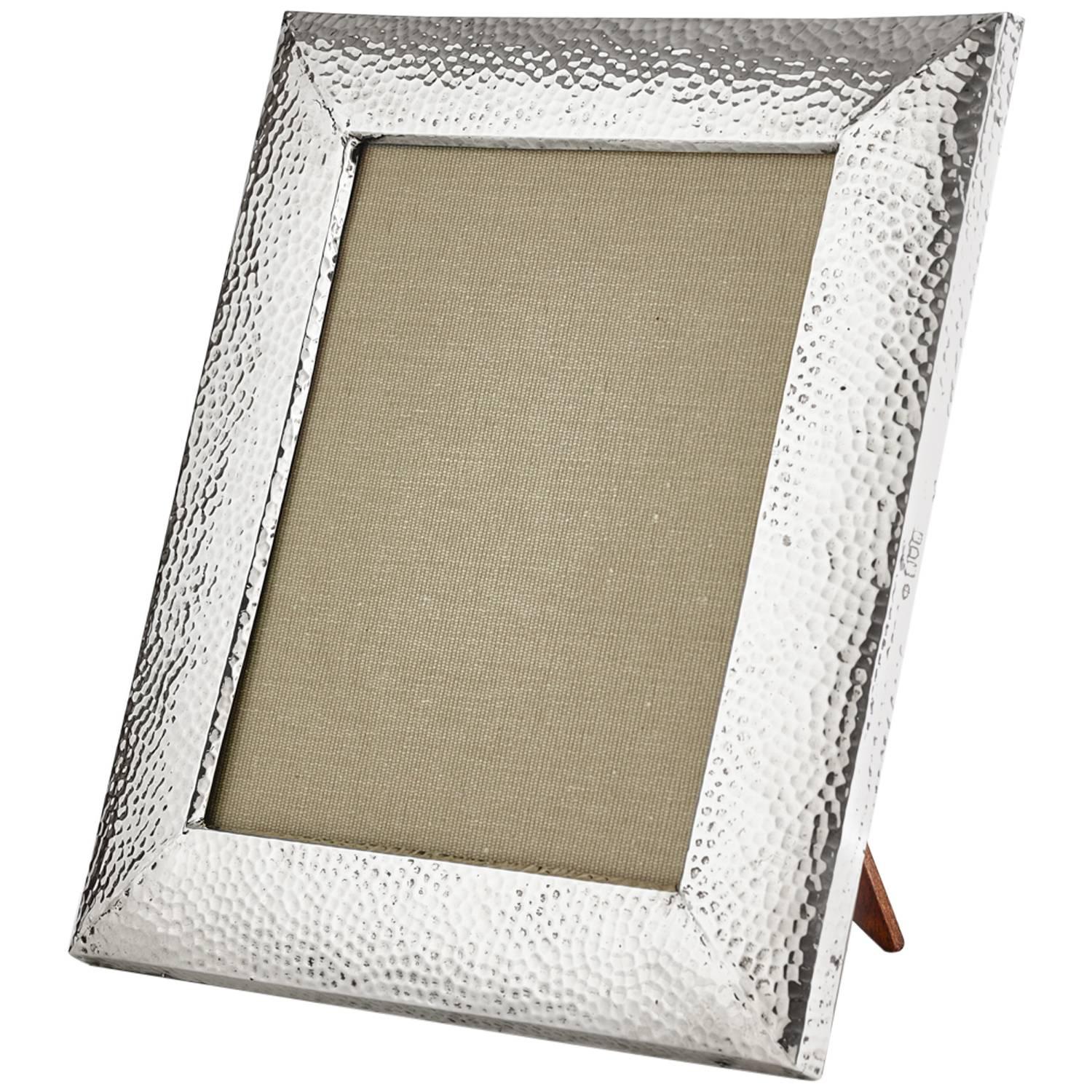 Silver Photograph Frame with Hand-Hammered Design by William Comyns, London 1903