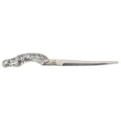 Silver Dunhill Letter Opener with a Horses Head, London, 1981