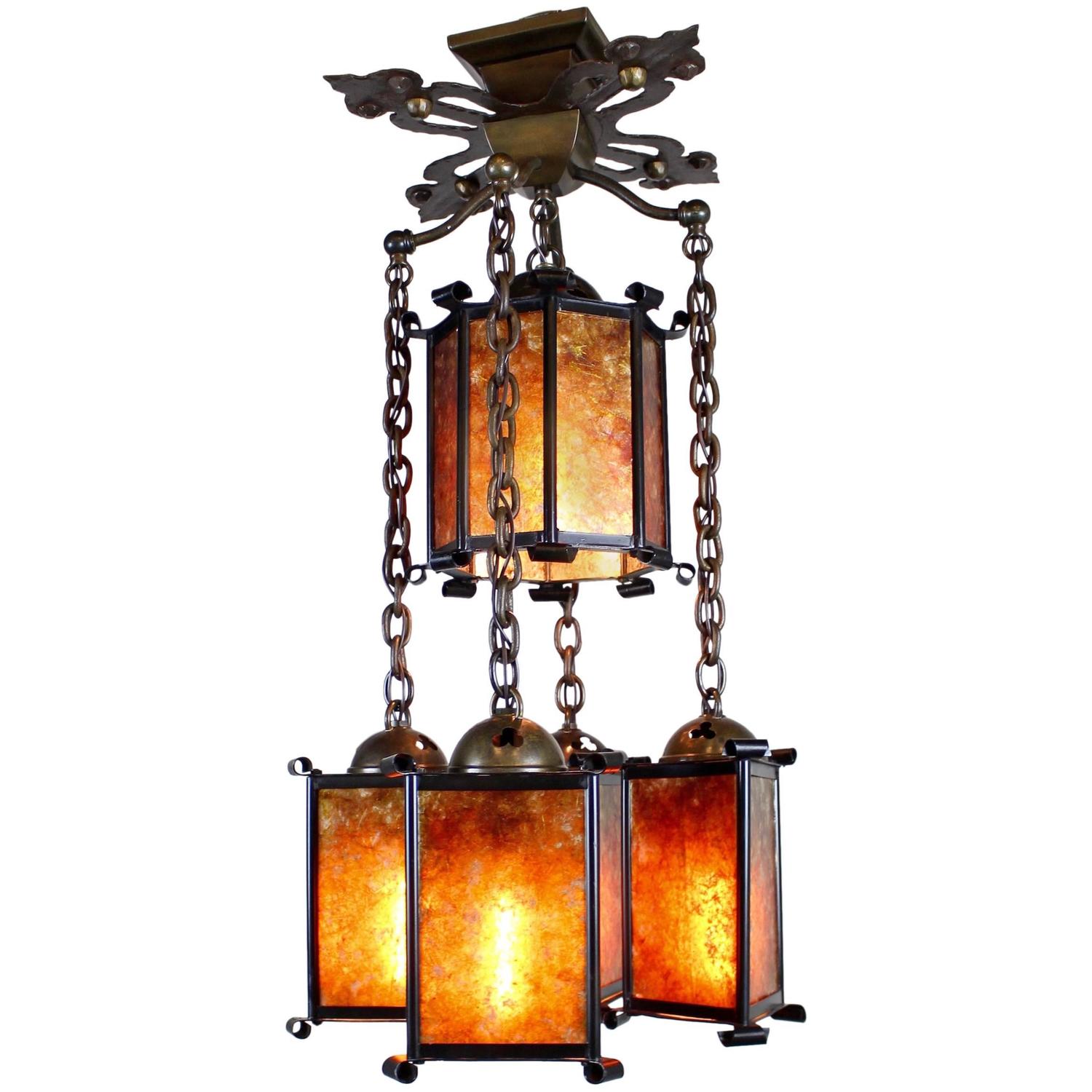 Style Mica Lantern Flush Mount For At 1stdibs Stickley Style Mica Lantern Flush Mount For At 1stdibs