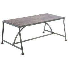 English Slate Top Iron Garden Table
