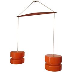 Incredible Mid-Century Modern Scandinavian Double Pendant Light