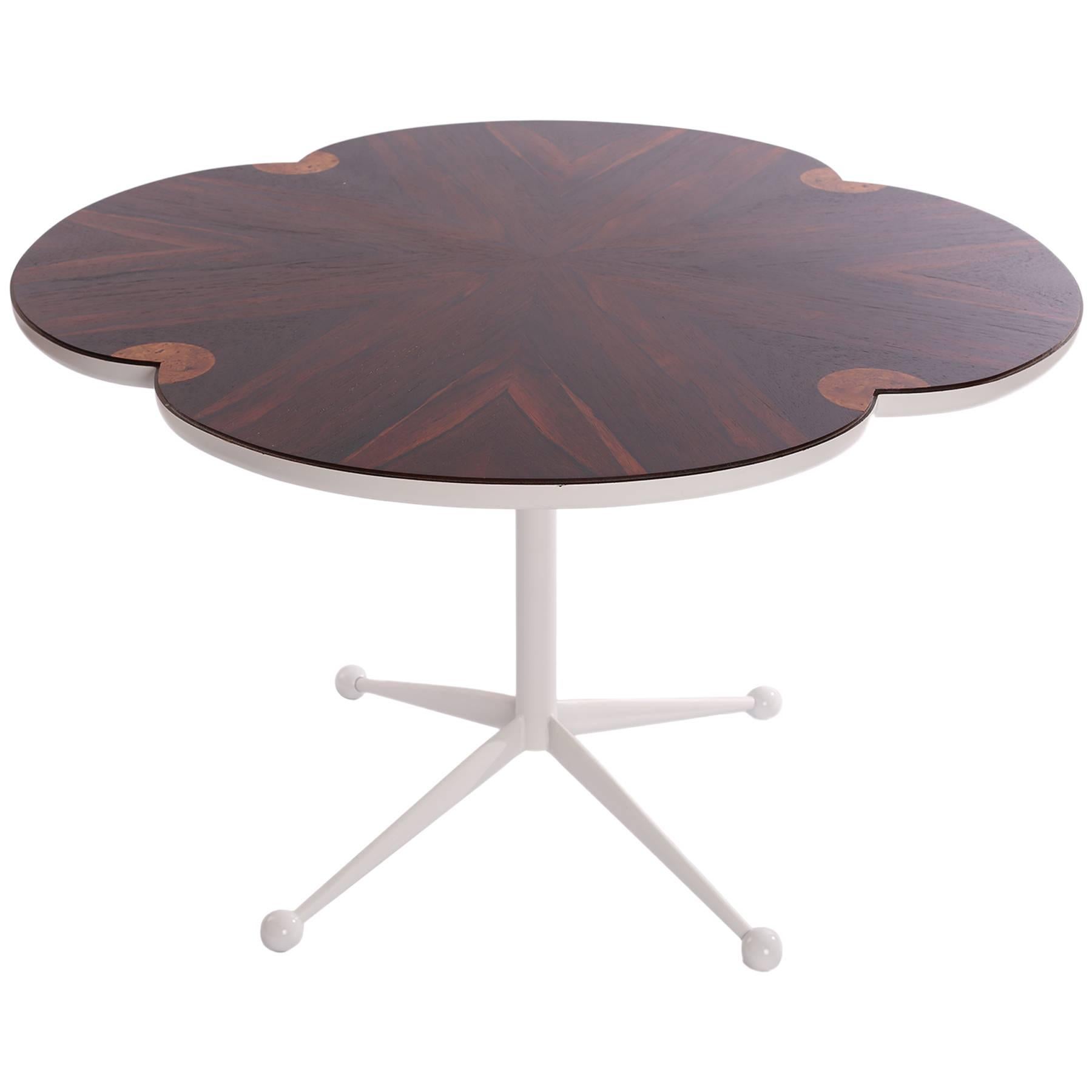 Rosewood and Burl Shamrock Table by Berkey Gay