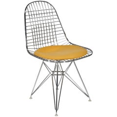 Wire Side Chair 'DKR' with Seat Cushion by Charles and Ray Eames