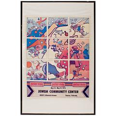 Vintage Peter Max "Jewish Community Center" Exhibition Poster, 1970