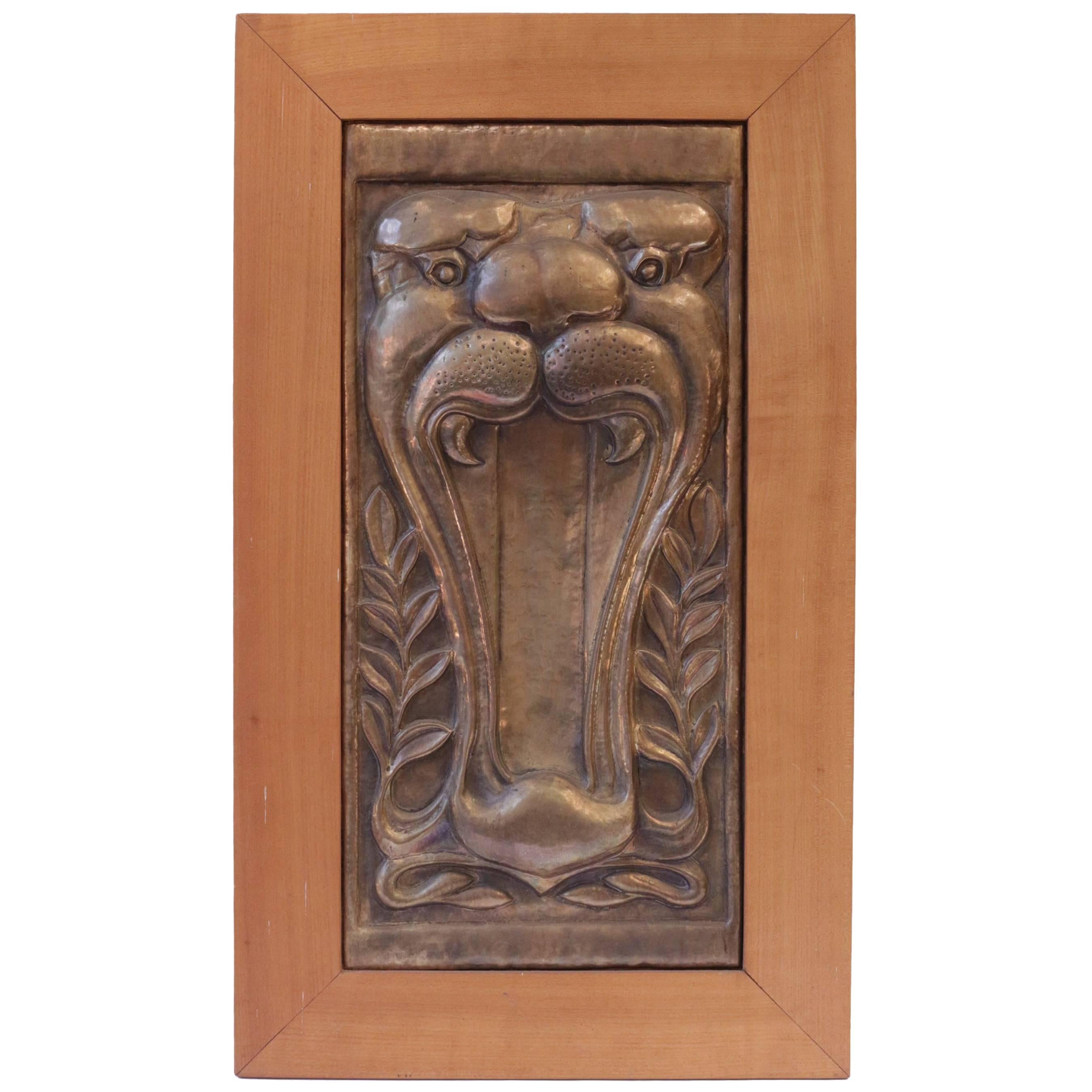 Fabulous Decorative Element 'Part of Door', Tiger, circa 1915 For Sale