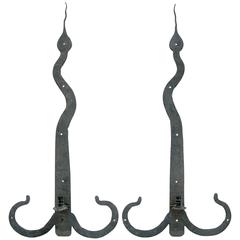 Antique "Snake-Hinge" Iron Sconces