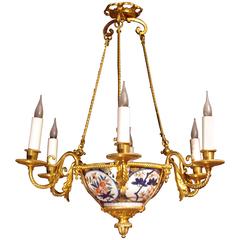 Imari Porcelain Light Fixture from the End of the 19th Century