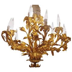 Louis XV Style Lily Gilt Bronze Chandelier