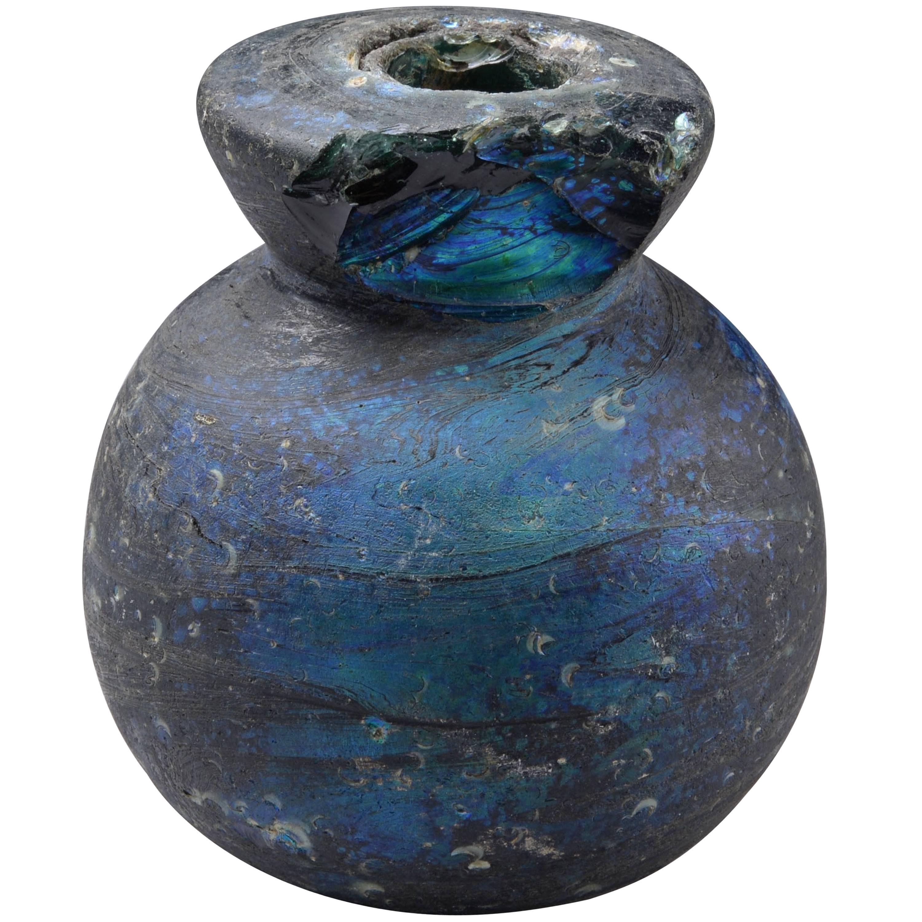 Ancient Roman Heavy Glass Bottle, 250 AD