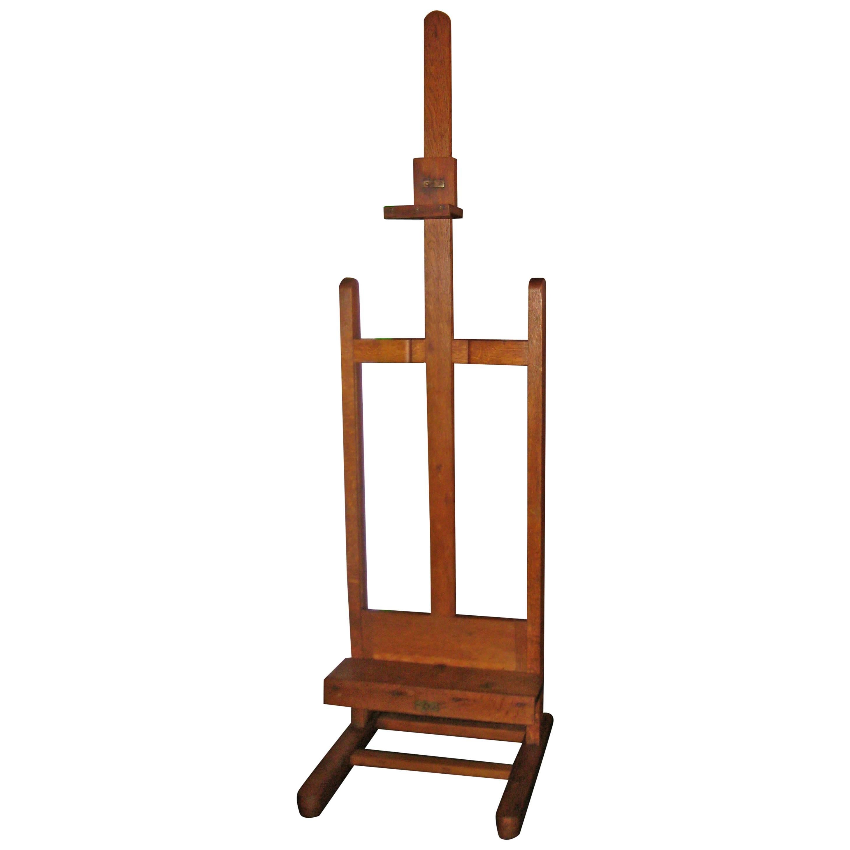 Arts & Crafts 'Mission' Oak Adjustable Artist Studio Easel