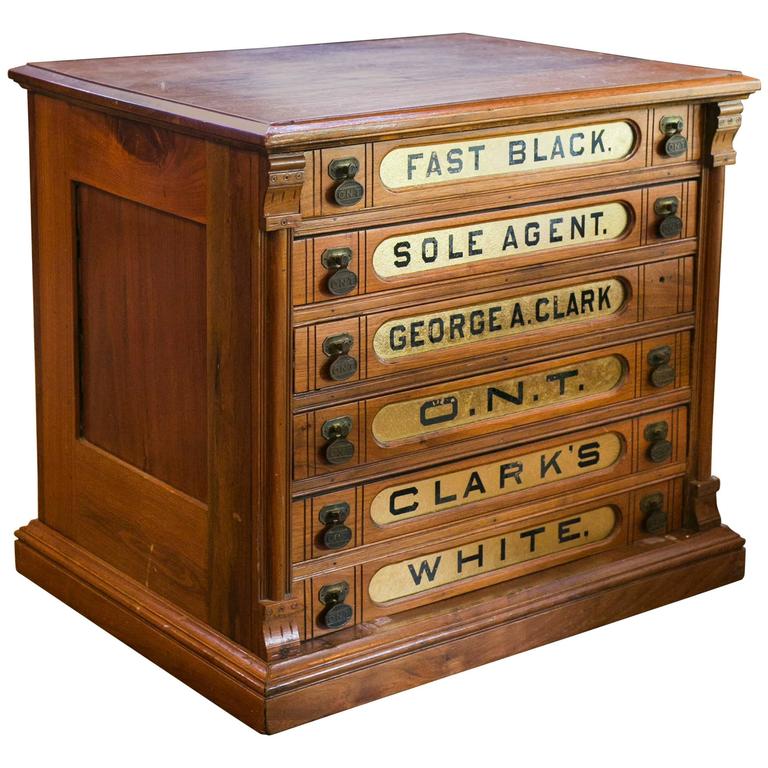 Antique Clark's Six-Drawer Spool Cabinet at 1stDibs | vintage spool chest,  antique clark's spool cabinet, spool cabinet for sale