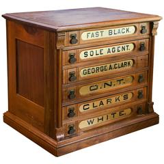 Antique Clark's Six-Drawer Spool Cabinet