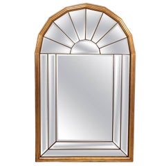 Hollywood Regency Palladian Window Style Mid Century Modern Mirror