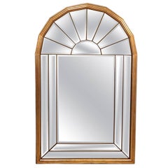 Hollywood Regency Palladian Window Style Mid Century Modern Mirror