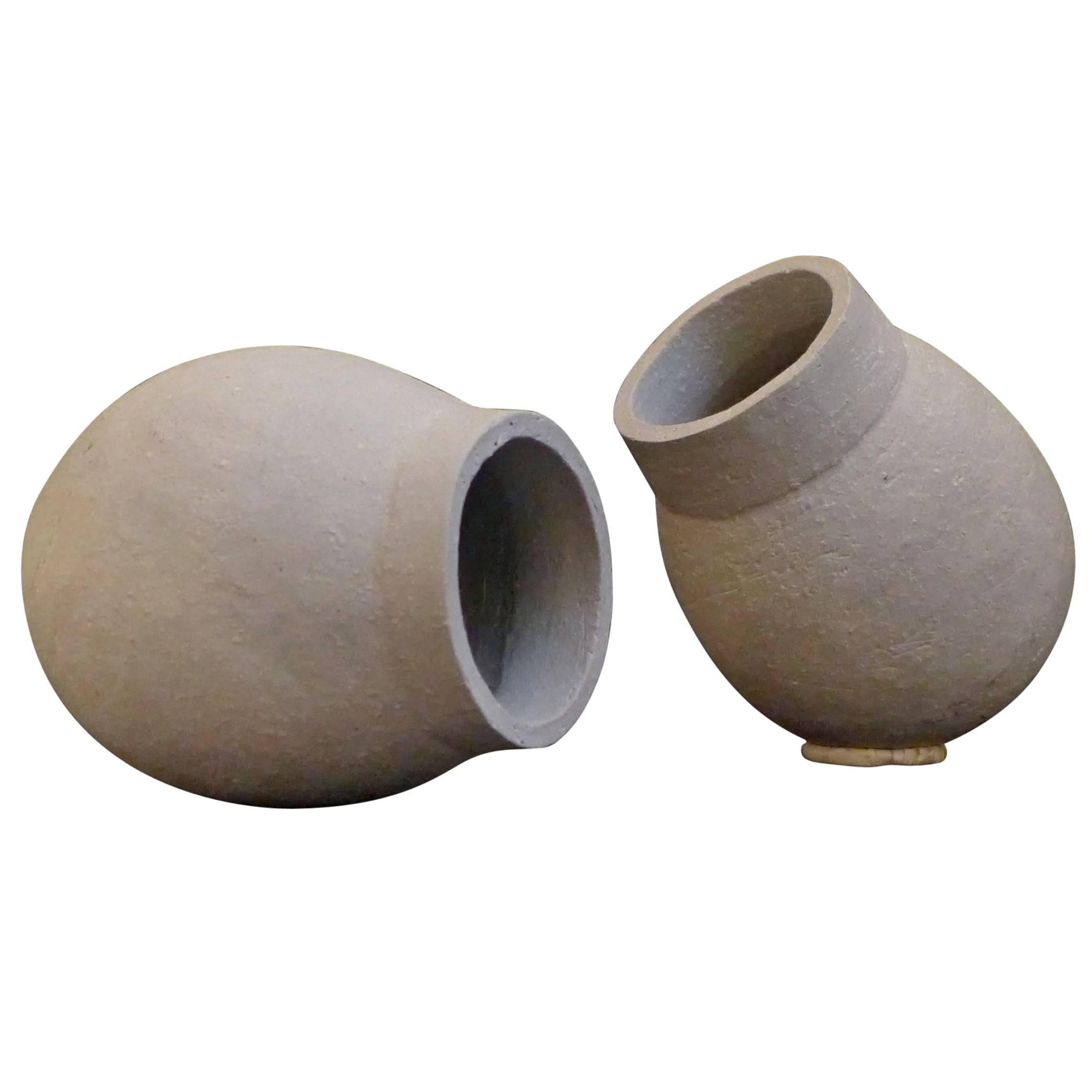 Sculptural Vessels in Gray by Sonja Duo-Meyer For Sale