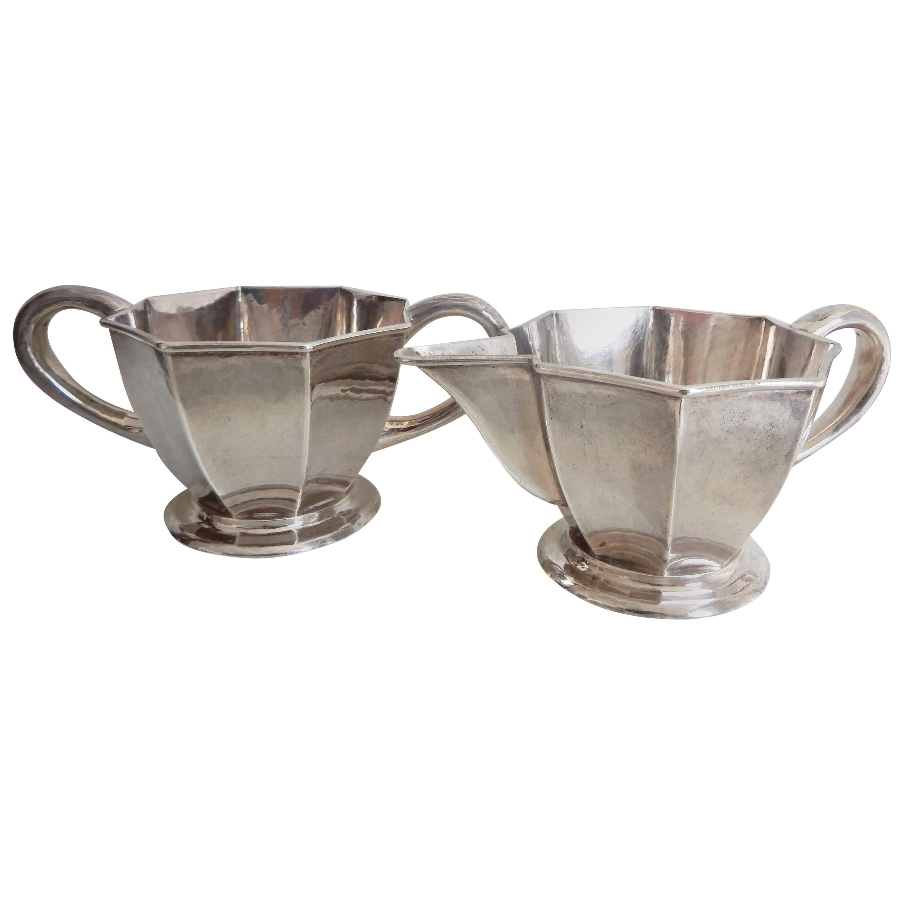 Art Deco Sterling Silver Sugar and Creamer/The Kalo Shop