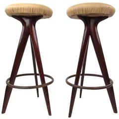 Pair of Mid-Century Modern Bar Stools 9