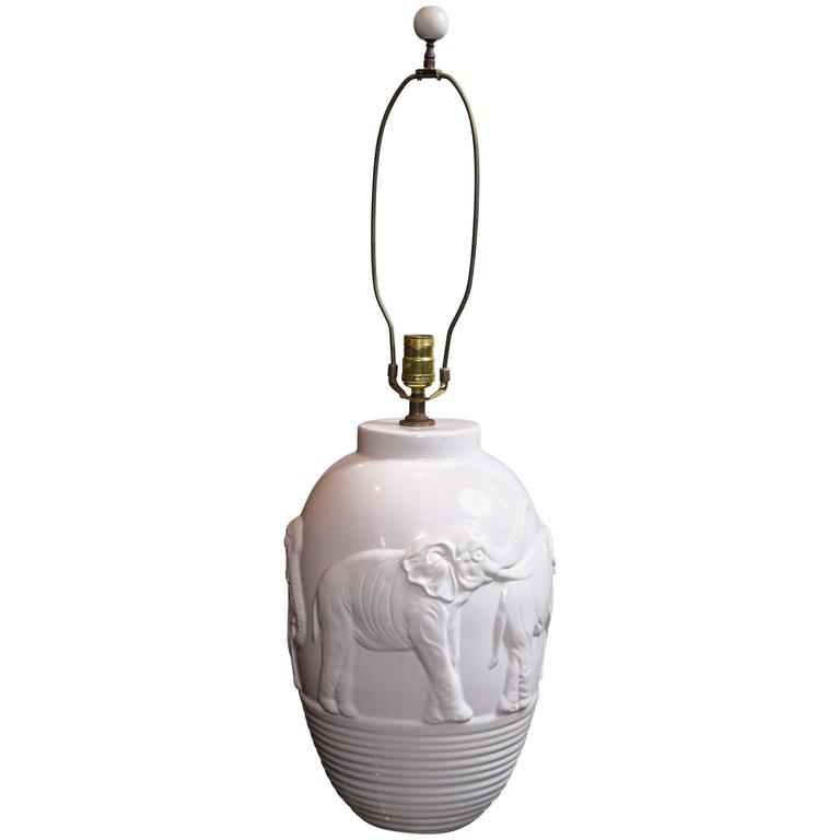Ceramic Elephant Lamp For Sale at 1stdibs