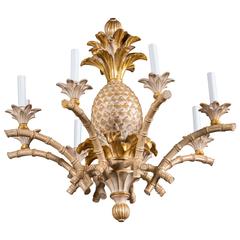 Italian Carved Wood Pineapple Chandelier 9