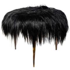 Pouf in Black Goatskin 8
