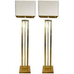 Retro Pair of Brass Floor Lamps at cost price.