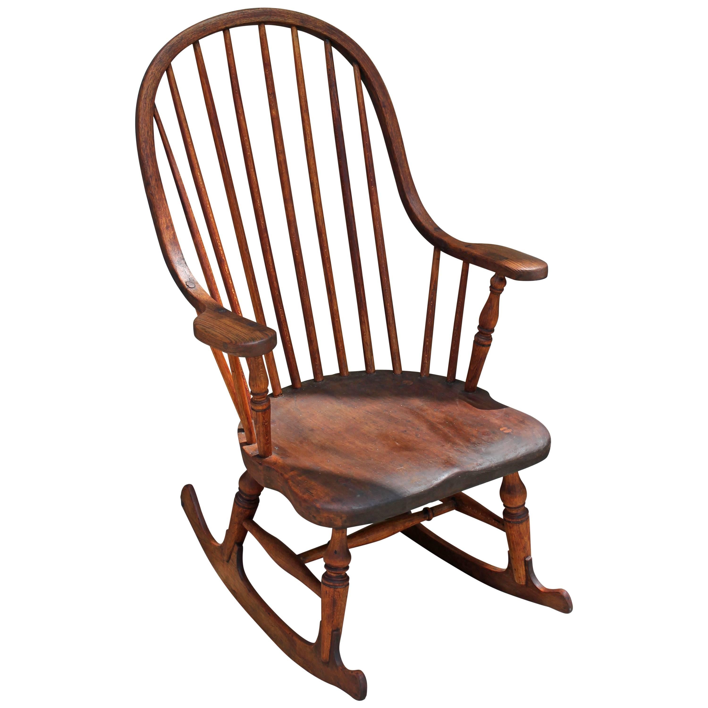 Early 19th Century New England Windsor Rocking Chair
