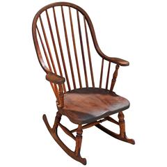 Antique Early 19th Century New England Windsor Rocking Chair