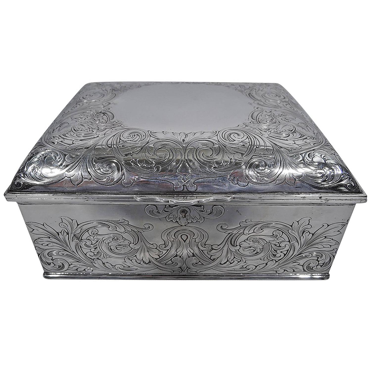 Antique Gorham Sterling Silver Jewelry Box For Sale at 1stdibs
