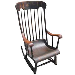 Early 19th Century Original Paint Decorated Boston Rocker 9