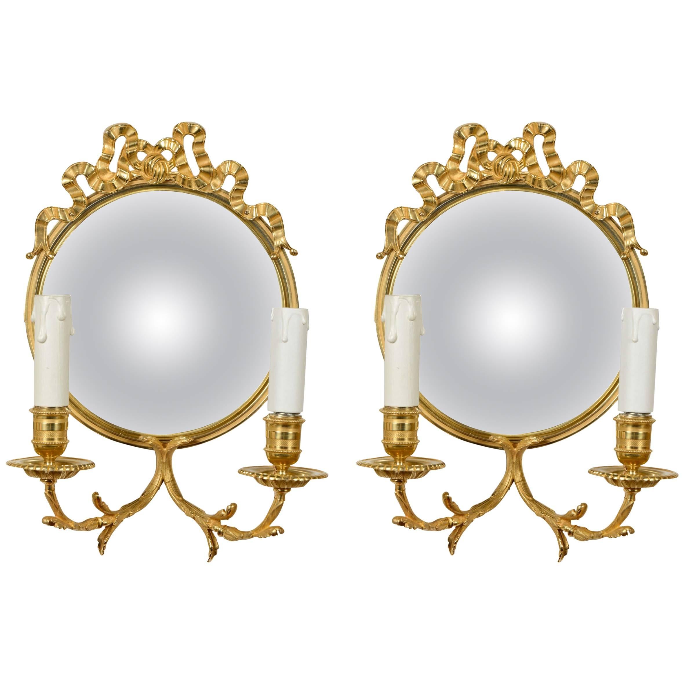 Pair of Unusual Louis XVI Style Sconces For Sale