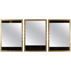 Paul Marra Black and Clear Glass Mirrors