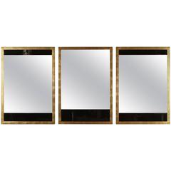 Paul Marra Black and Clear Glass Mirrors 2