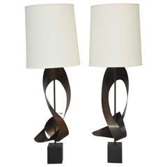 Harry Balmer Pair of Ribbon Lamps 8