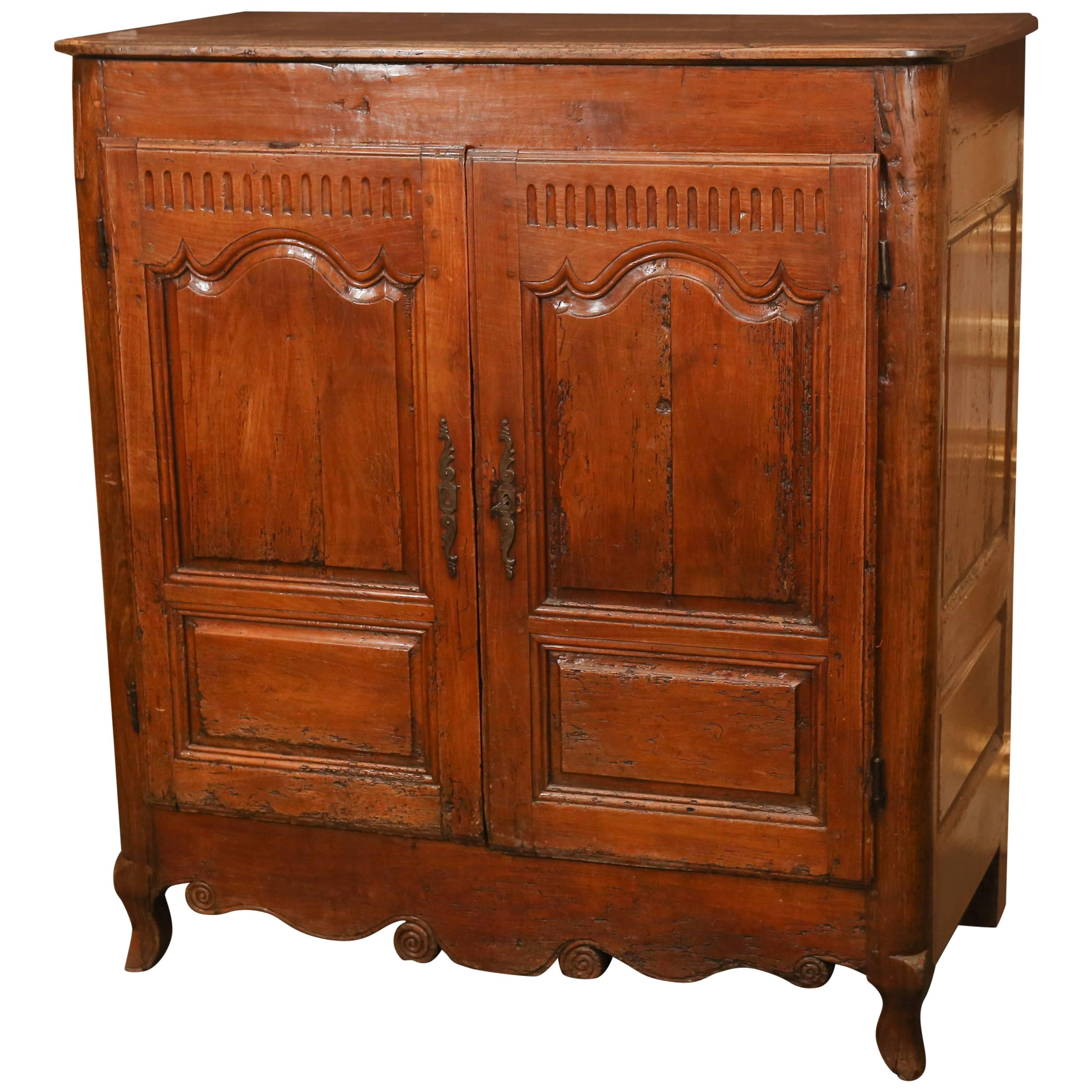 Antique Wormy Chestnut French Cabinet