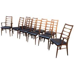 Ten 'Lis' Niels Koefoed for Koefoed Hornslet Danish Teak Dining Chairs