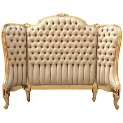 Louis XV Style Tufted Gilt Headboard 12
