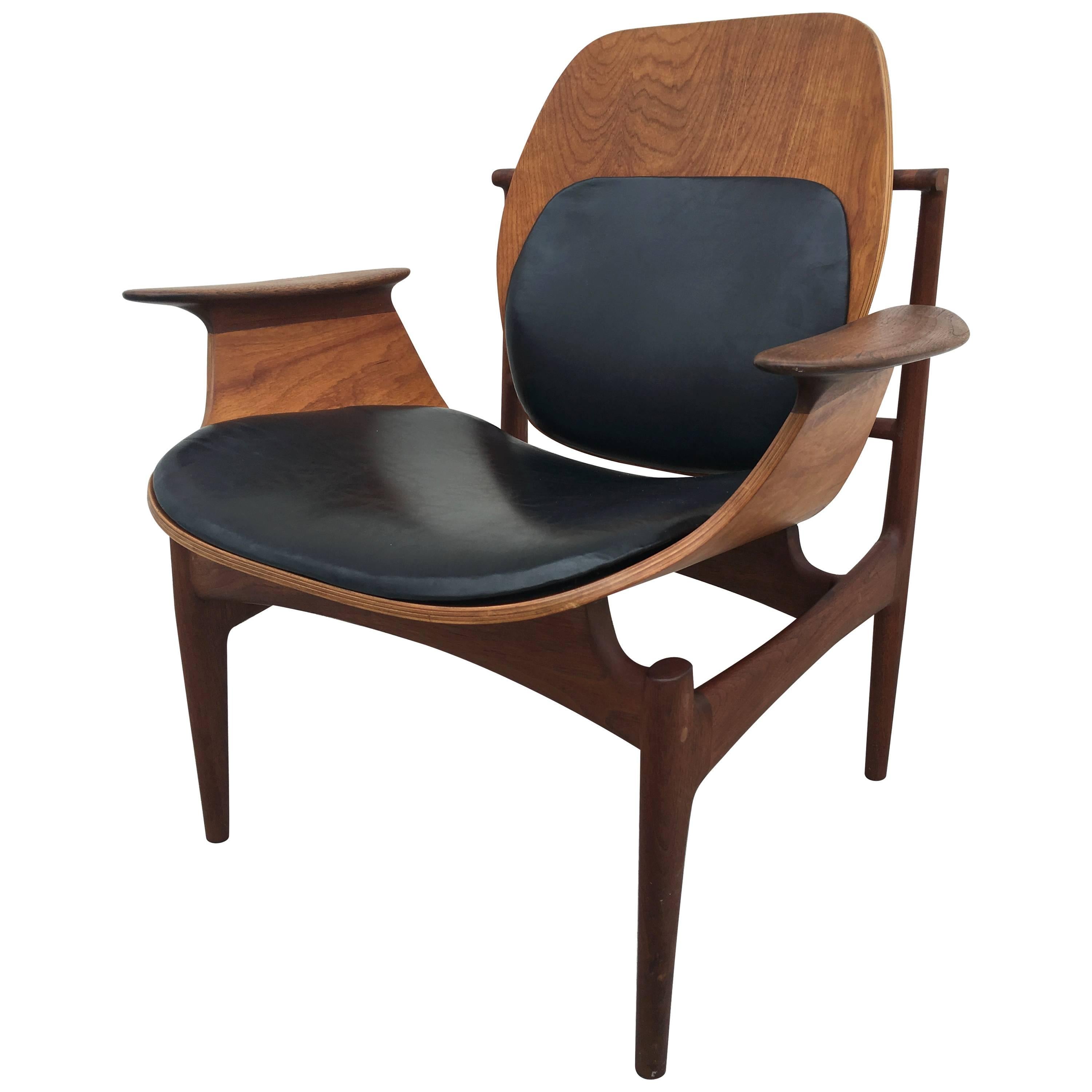 Stunning One off 1/1 Studio Chair by John McWilliams, California, circa 1960s For Sale
