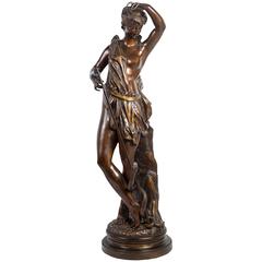 Eve by Jean-Jacques Feuchère Dark Brown Patina Signed Bronze, 19th Century