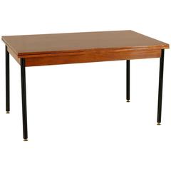 Metal and Teak Veneered Extendable 'Isa' Table, Italy, 1950s-1960s