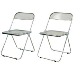 Set of Two "Plia" Folding Chairs by Giancarlo Piretti