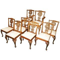 Set of Eight Chippendale Style Dining Chairs