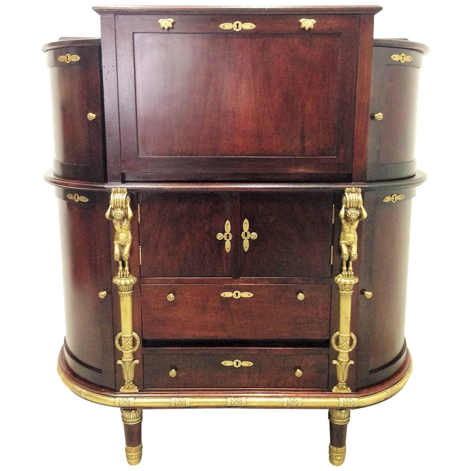 Mahogany Regency Bar Cabinet/Side Cabinet